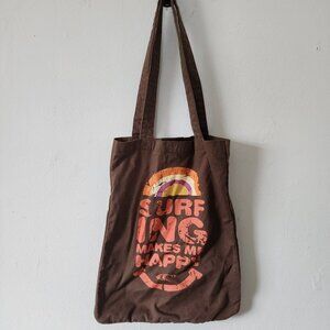 Y2K O'Neill Tote Bag Purse Surfing Makes Me Happy 11" x 15"